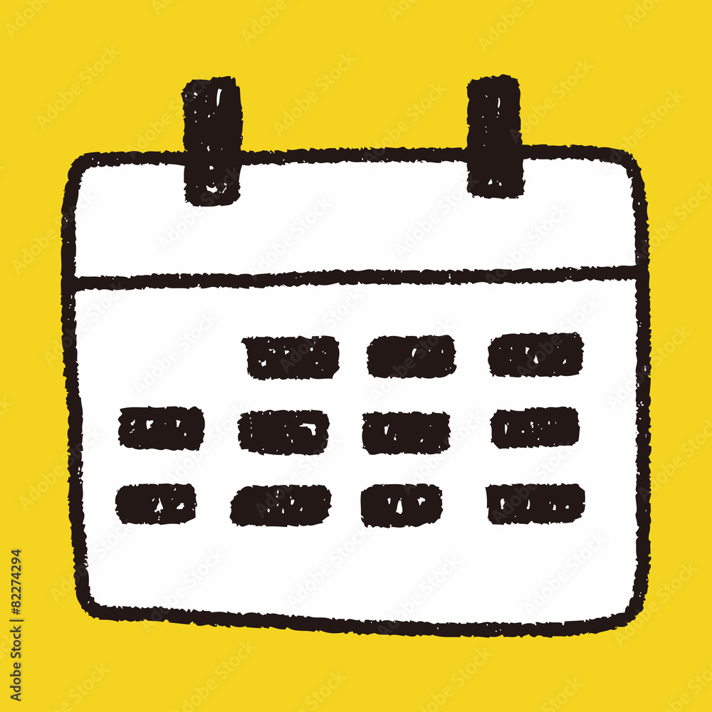 Fototapeta premium Monthly calendar doodle drawing