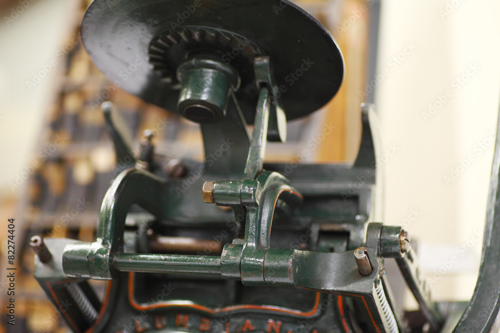 Fototapeta premium Antique tabletop printing press