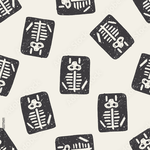 x-ray doodle seamless pattern background