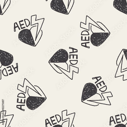 aed doodle seamless pattern background