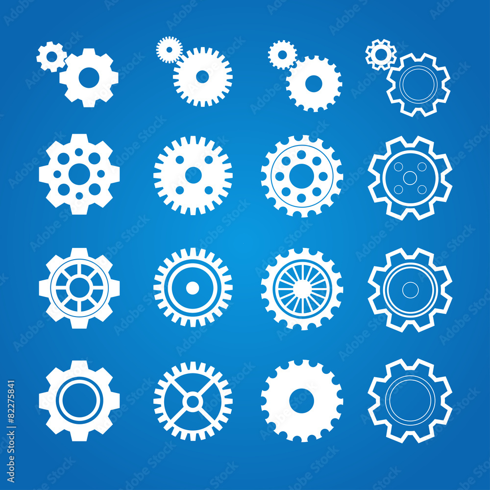 Vector gear icon set. Flat Design Vector gear icon set. Flat Design