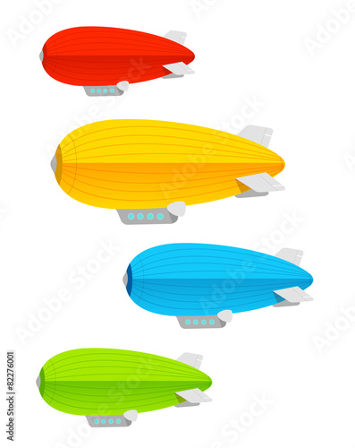 Vector. Airship colorful set