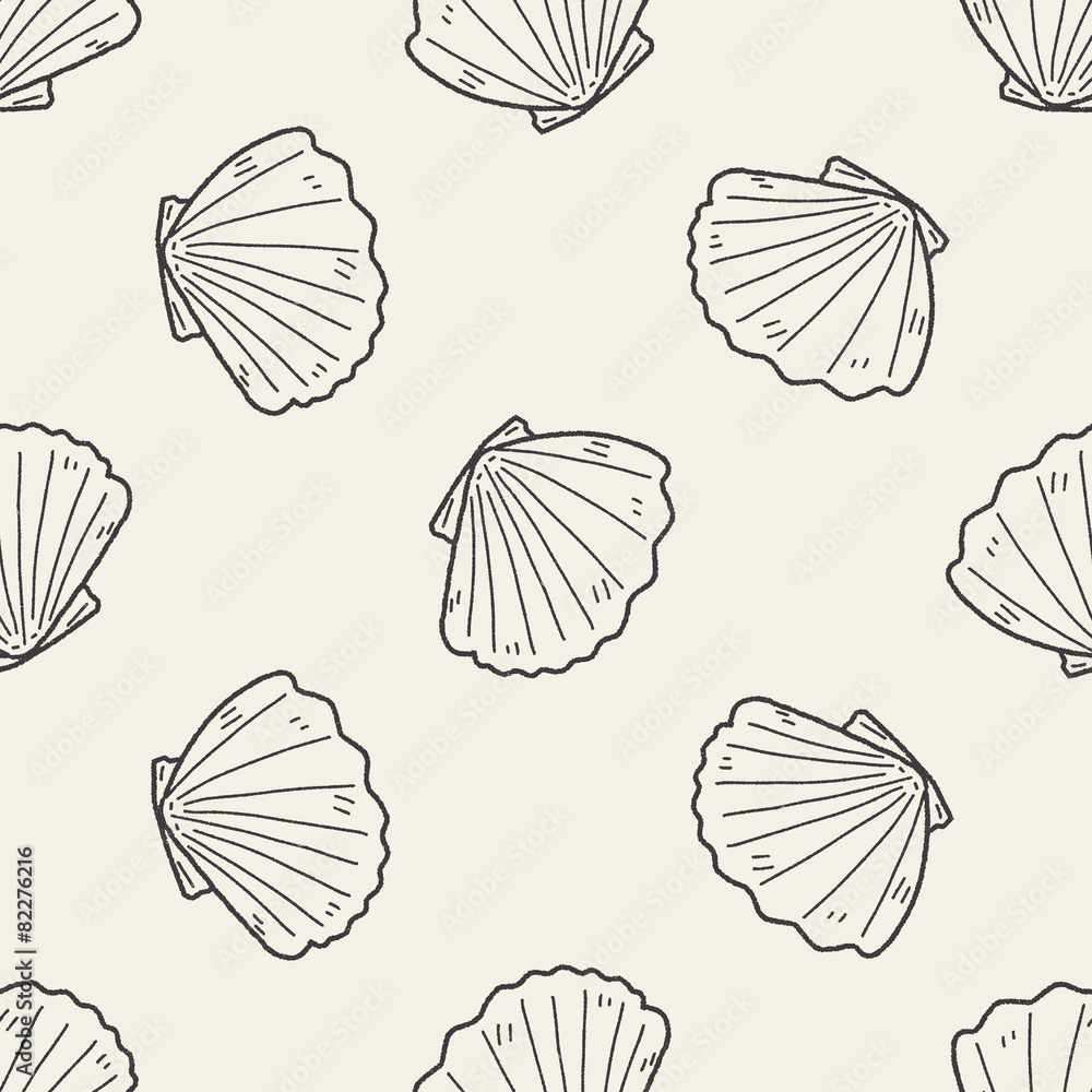 shell doodle seamless pattern background shell doodle seamless pattern background