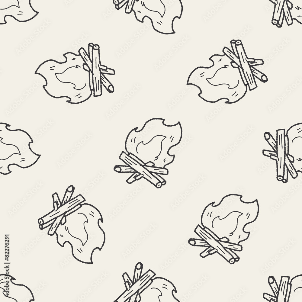 campfire doodle seamless pattern background campfire doodle seamless pattern background