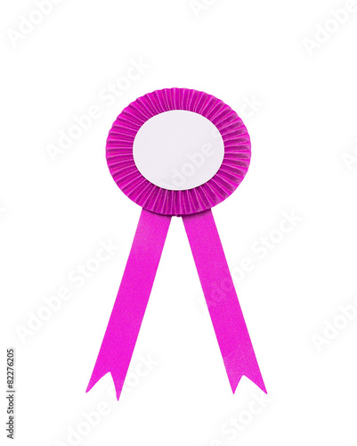 pink satin ribbon bow Isolated on white © peekeedee