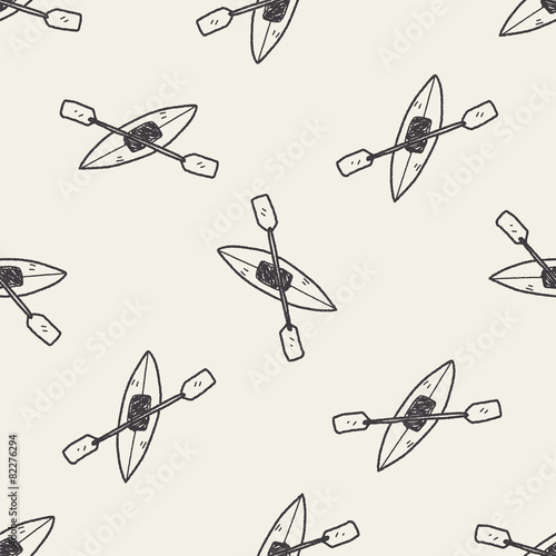 canoe doodle seamless pattern background