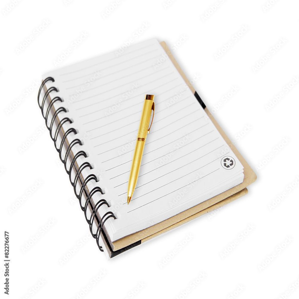 Notebook and pen on white Notebook and pen on white