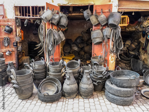 Recycled tires at a market