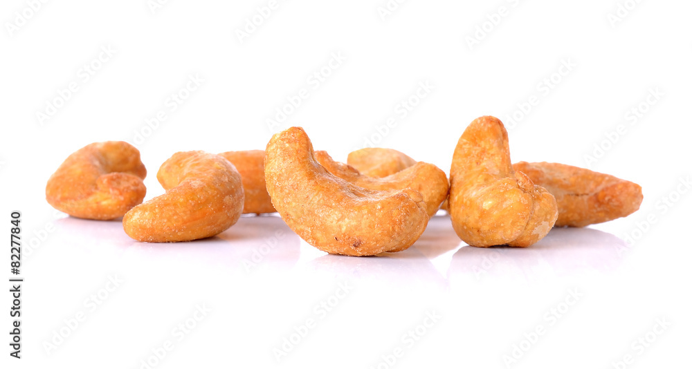 cashew nuts isolated on the white background cashew nuts isolated on the white background