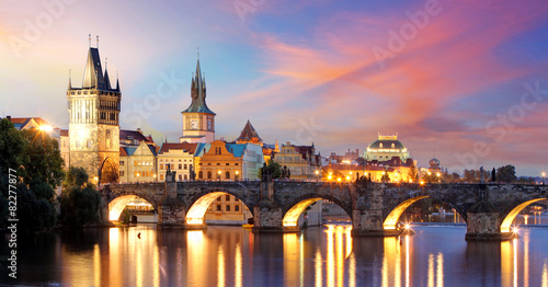 Leinwand Poster Prague - Charles bridge, Czech Republic