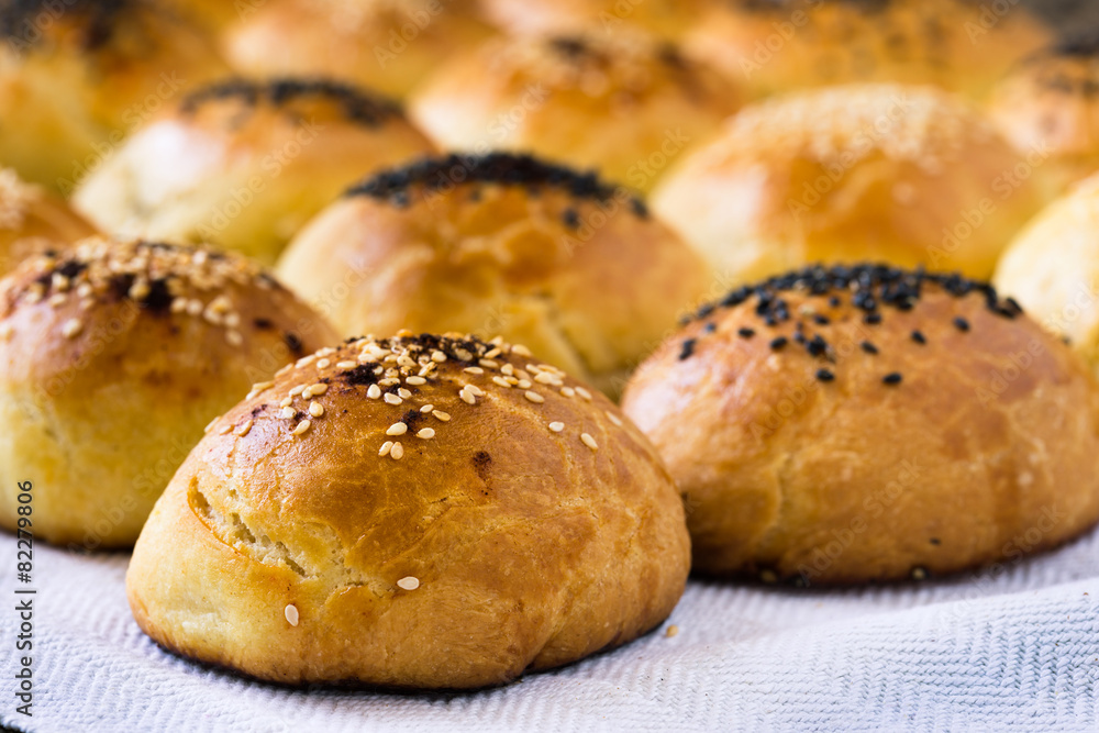 Buns with sesame