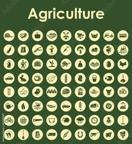 Set of agriculture simple icons