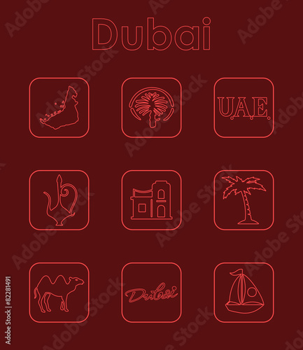 Set of Dubai simple icons