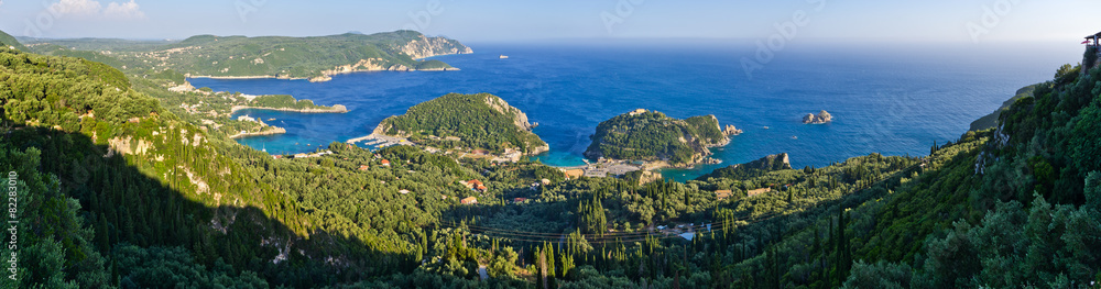 Landscape with Paleokastritsa bay on Crofu, Greece