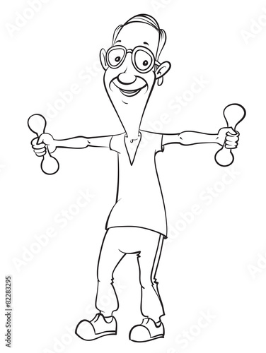 old man with dumbbells