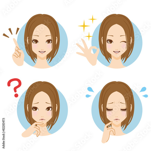 女性　顔　アイコン
