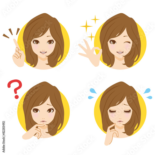 女性　顔　アイコン