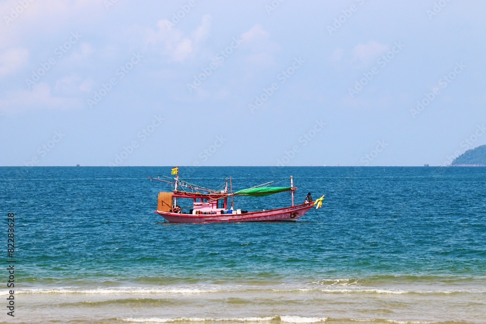 thai wooden fishing boat in thailand