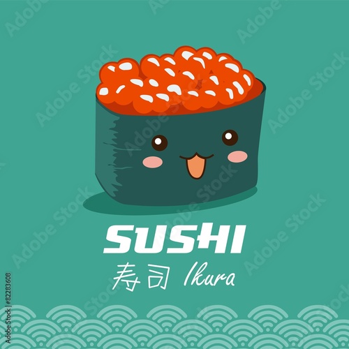 Vector sushi cartoon character illustration