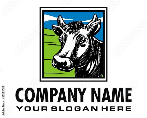cow cattle logo image vector