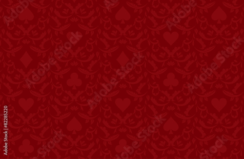 Luxury red poker background with card symbols