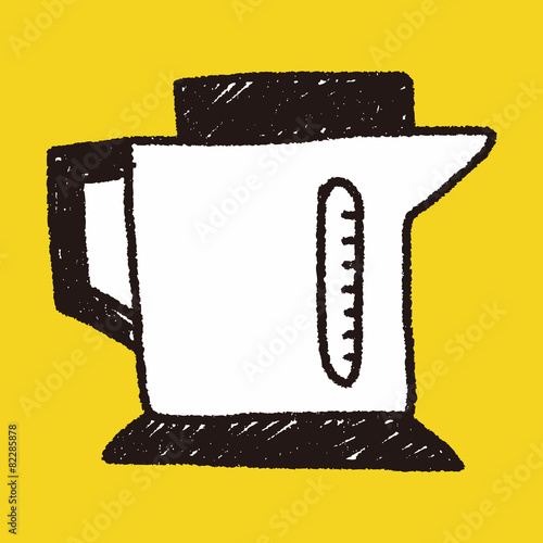 kitchenware hot water bottle doodle drawing