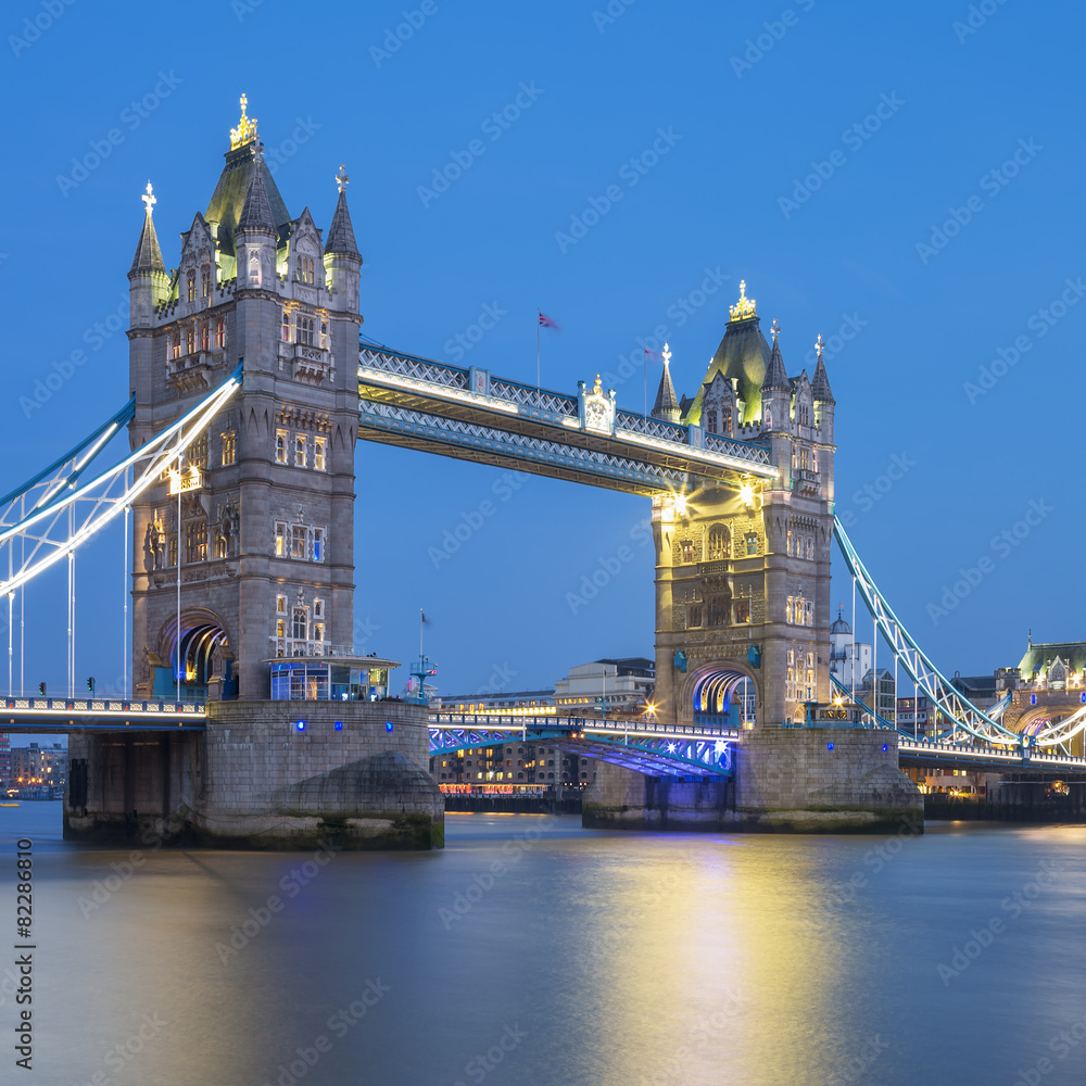 Famous Tower Bridge in the evening