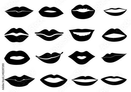 lips icons set