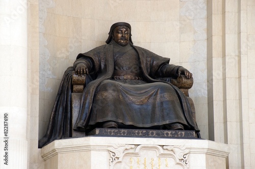 bronze statue of the great emperor - Genghis Khan photo