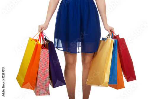 Young woman with shopping bags.