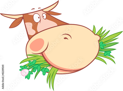 Head of a chewing cow