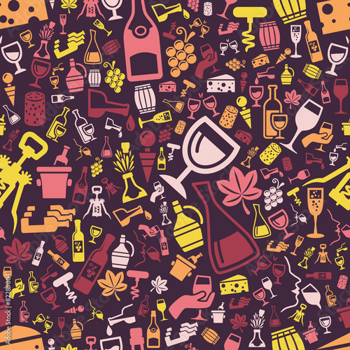 wine seamless pattern