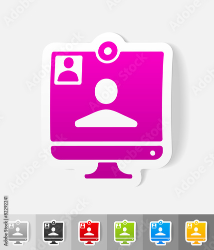 realistic design element. video call