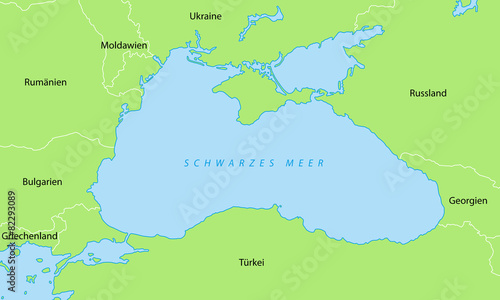 Schwarzes Meer Karte in Gr  n