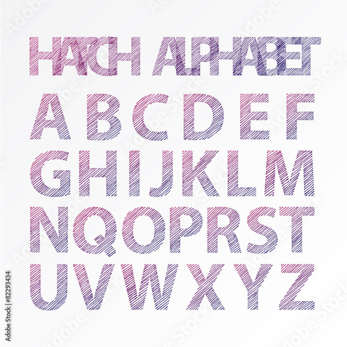hatched uppercase alphabet
