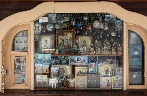 Orthodox icons in a icon shop