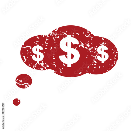 Red grunge dollar cloud logo