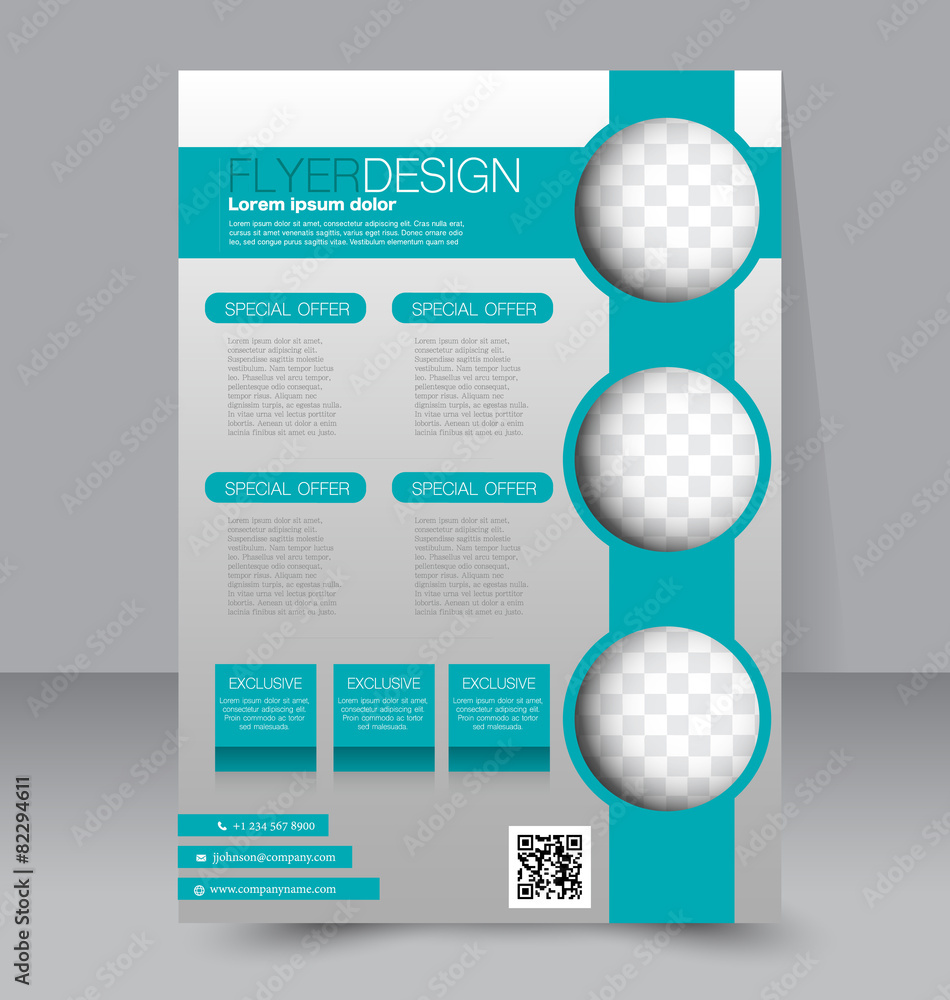 Flyer template. Business brochure. A4 poster blue color. Flyer template. Business brochure. A4 poster blue color.