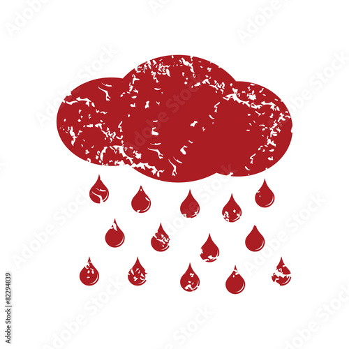 Red grunge rain logo
