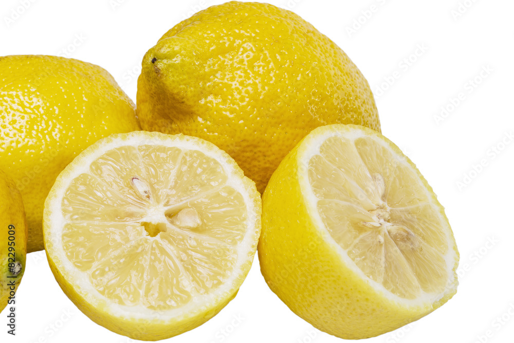 Lemon slices isolated on white Lemon slices isolated on white
