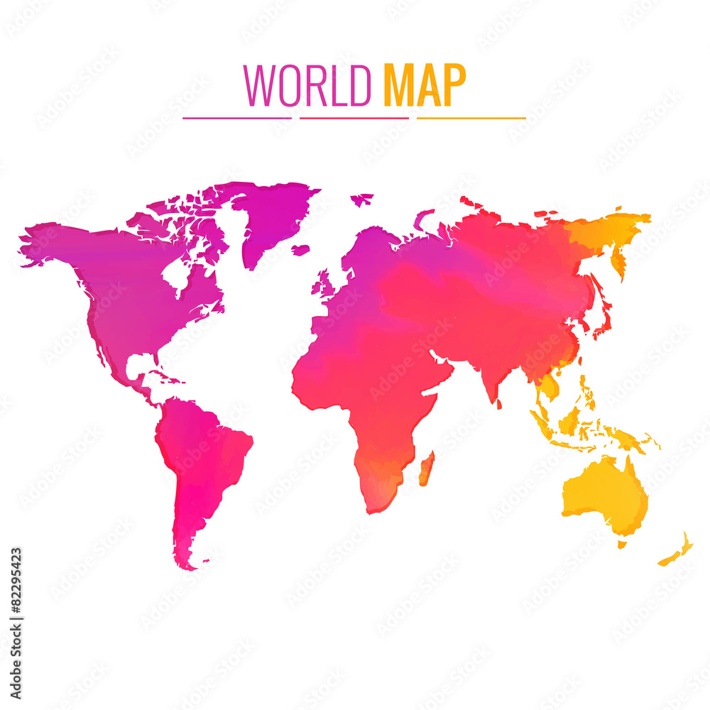 Naklejka premium colorful world map vector design