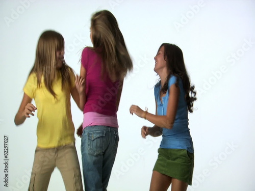 Three girls dancing photo