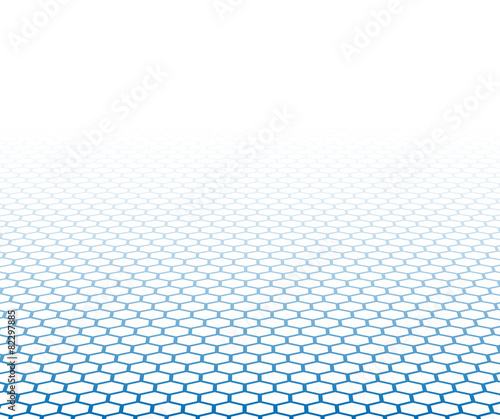 Perspective grid hexagonal surface.
