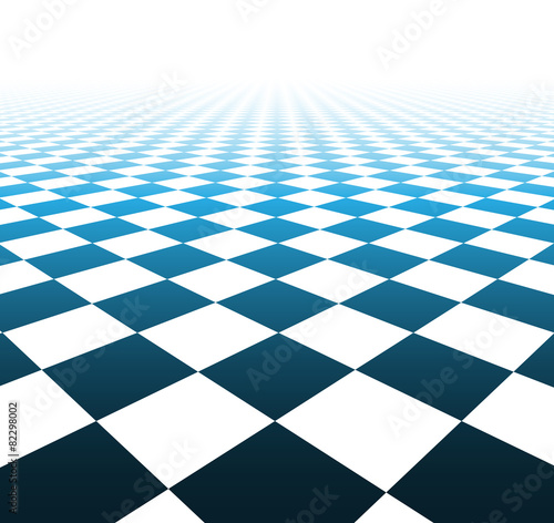 Perspective checkered surface.