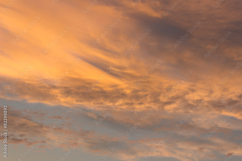 sky at sunset in fiery colors