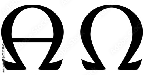 Alpha und Omega, christliche Symbole, Vektor, freigestellt