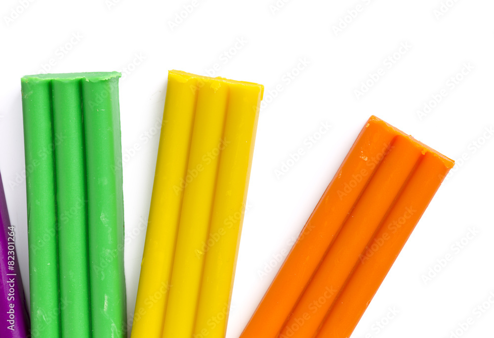 new colorful plasticine isolated on white new colorful plasticine isolated on white