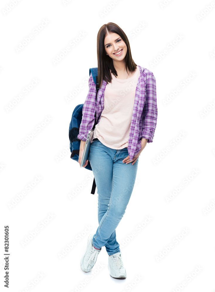 Full length portrait of a smiling young woman Full length portrait of a smiling young woman