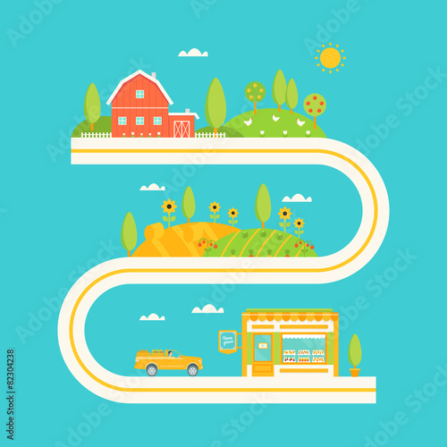 From Farm to Market Illustration