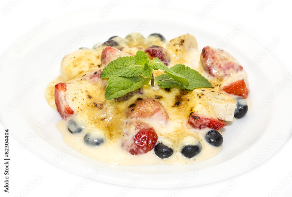 cream sauce on a white background in the restaurant cream sauce on a white background in the restaurant